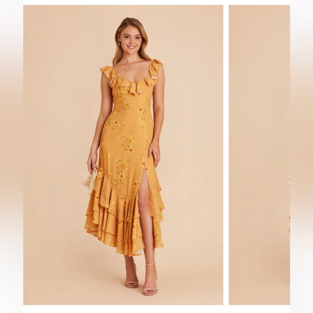 Birdy Grey Chiffon Marigold Le Fleur Wedding Guest Dress size large
